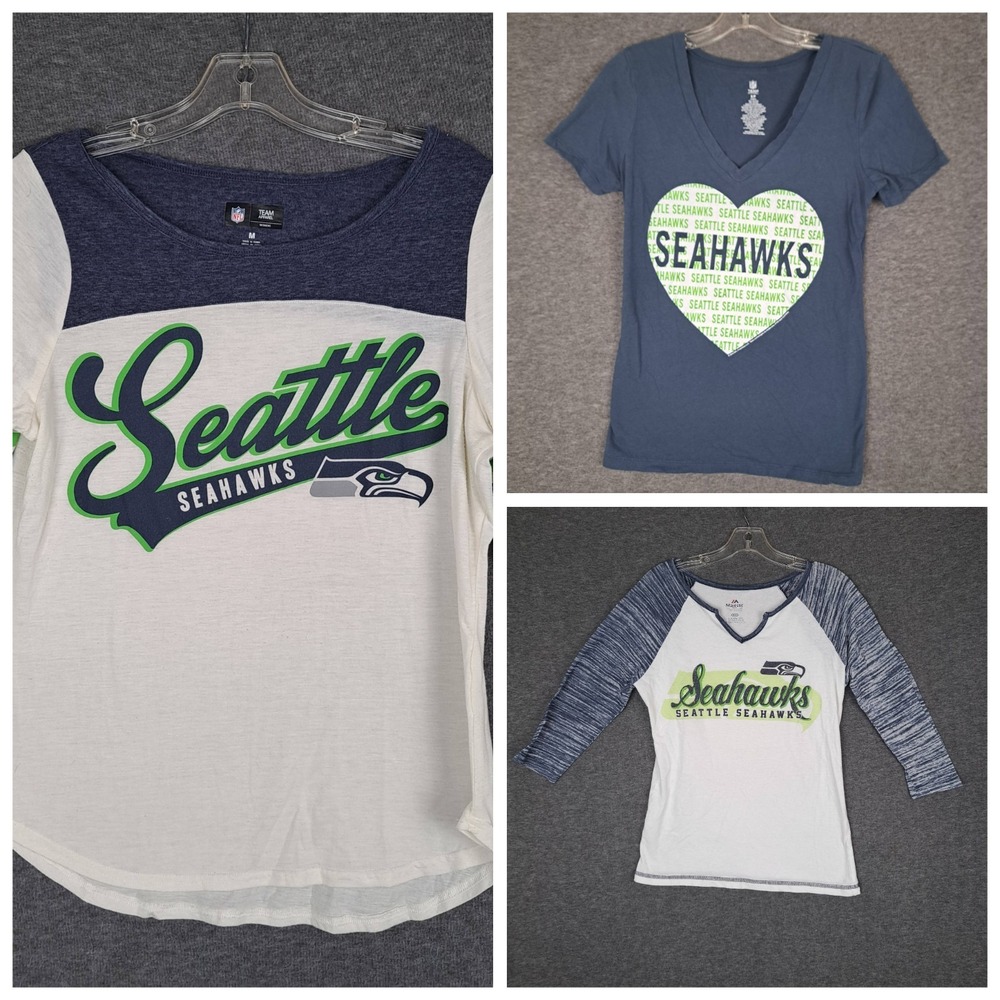 Seattle Seahawks Lot of 3 Women's Shirt Small Medium NFL Team Apparel T-Shirts